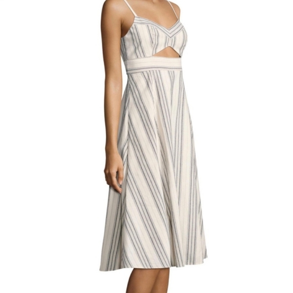 BCBGMaxAzria Dresses & Skirts - BCBGMAXAZARIA Stripe Cotton Midi Dress 10